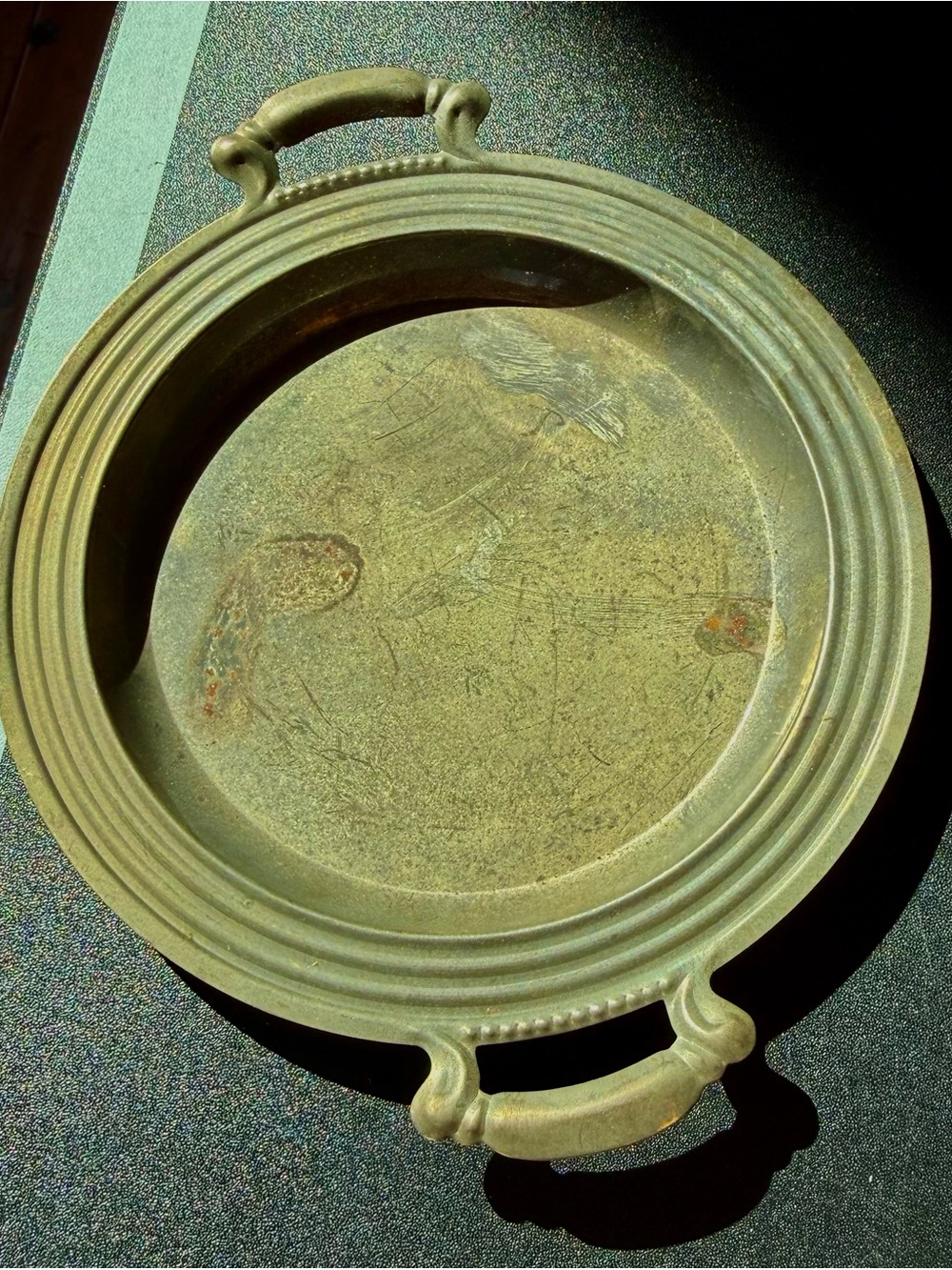 Antique James Dixon and sons pewter warming tray